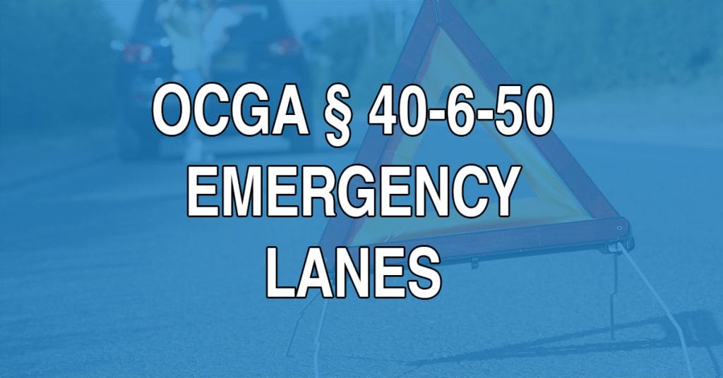 This article discusses Georgia statute 40-6-50, which covers the basic rules of divided highways and how to use their emergency lanes. If someone illegally using an emergency lane strikes your vehicle, that driver is liable for the damages.