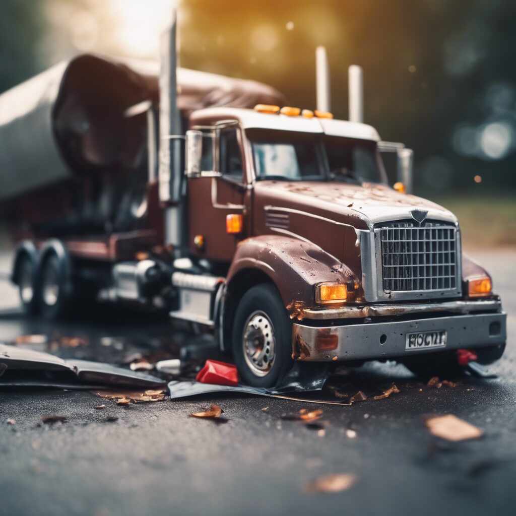 Truck accident scene in Georgia 