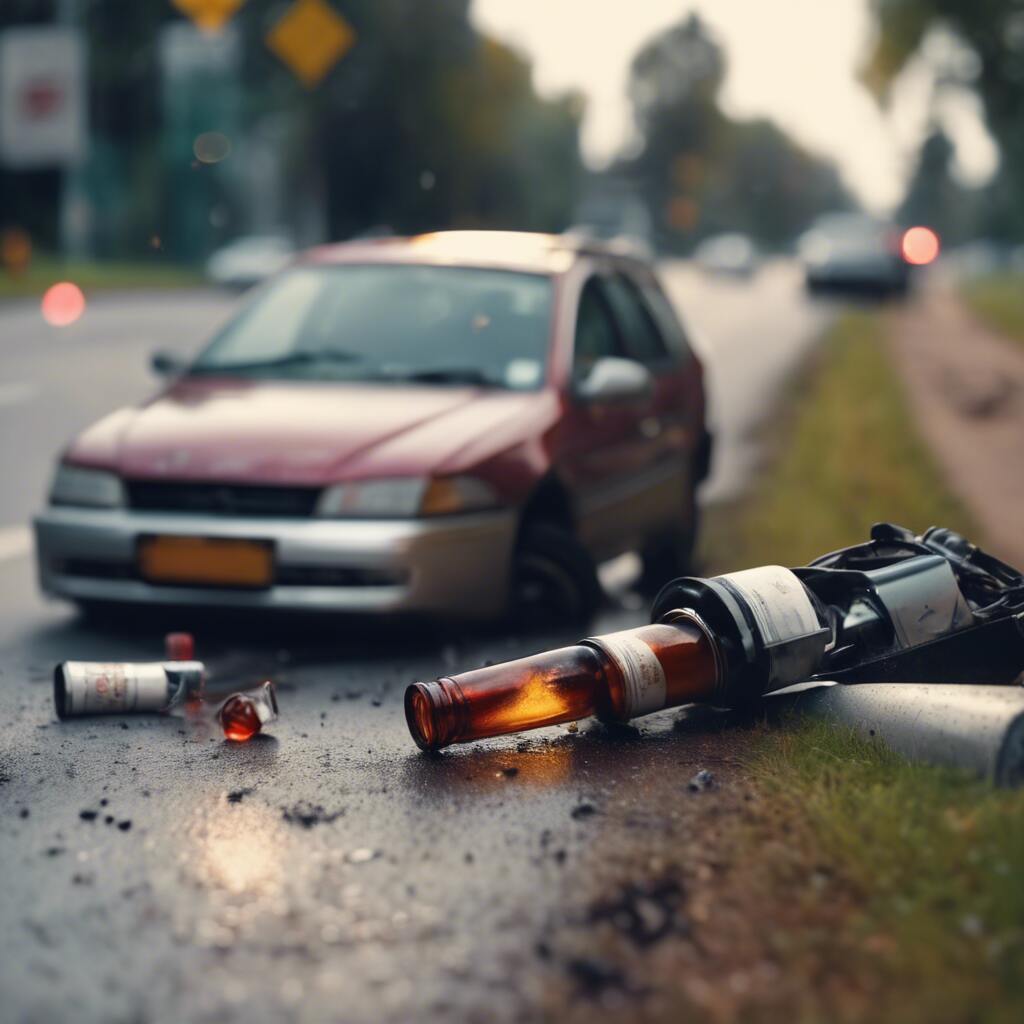 A car accident scene involving a drunk driver in Atlanta.