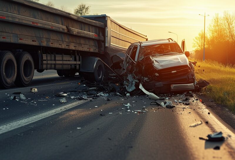 truck accident scene in Georgia