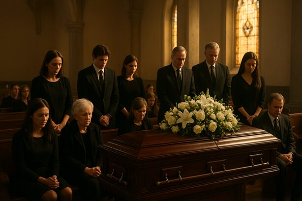 funeral scene of s family wh lost their loved one due to car accident.